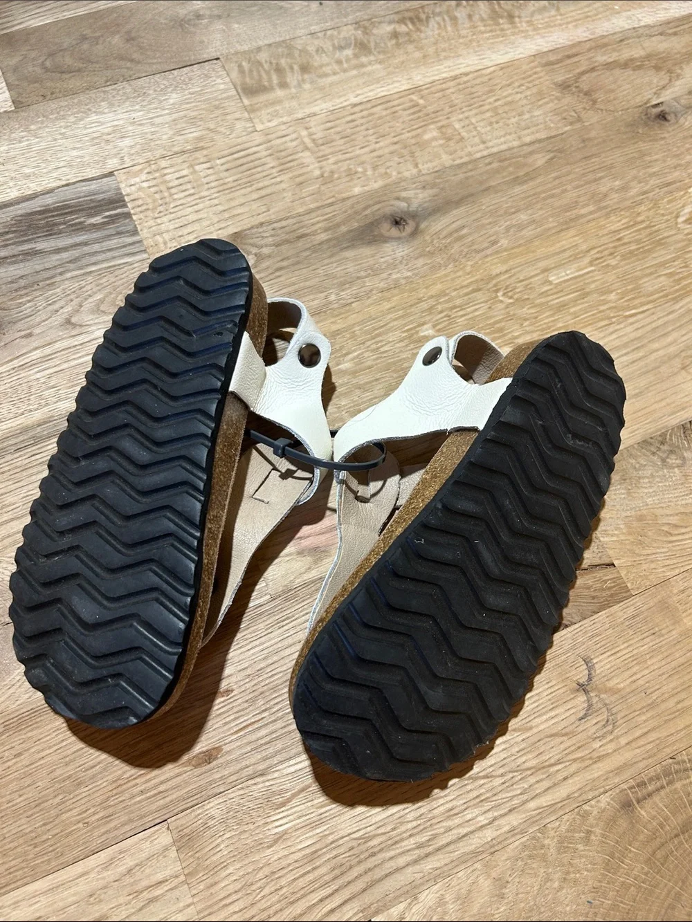 Kids White T-Strap Sandals - White